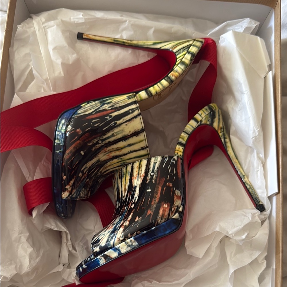 Christian Louboutin Red and Yellow Heels